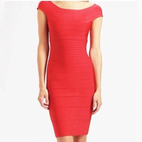 Hervé Léger Coral Bodycon Dress size XS - Picture 16 of 16